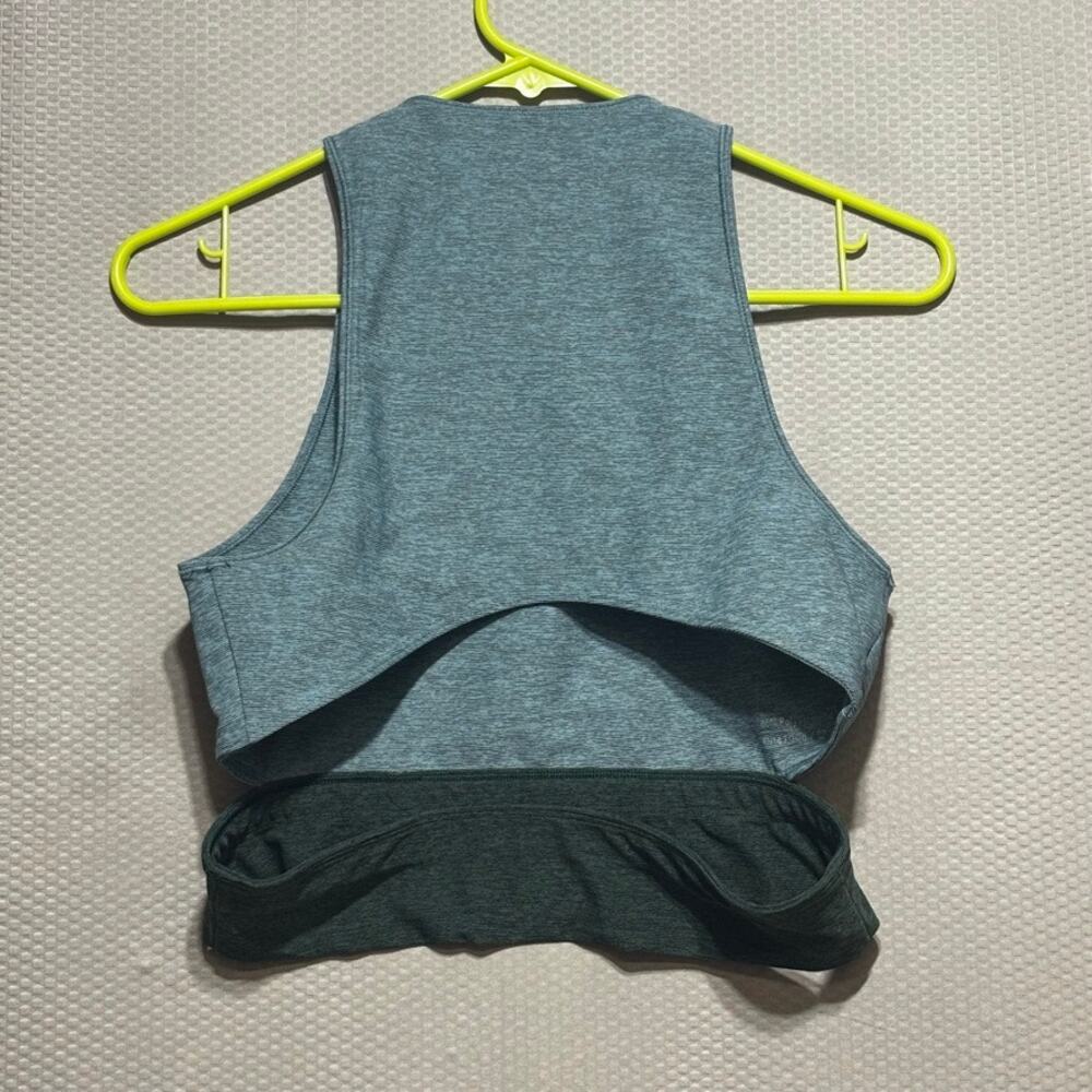 Outdoor Voices Womens Medium Crop Tank Top Teal Colorblock Athletic Activewear - Picture 7 of 7